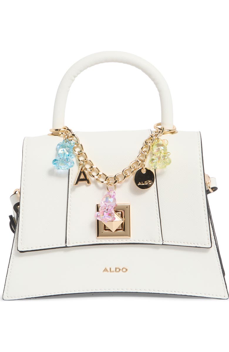 ALDO Lefteye Denim Top Handle Bag, Main, color, White