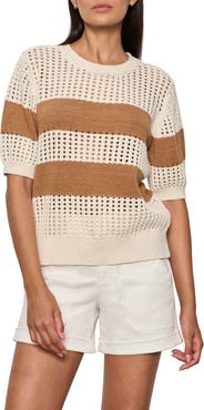 Sanctuary Beachside Openwork Stripe Sweater