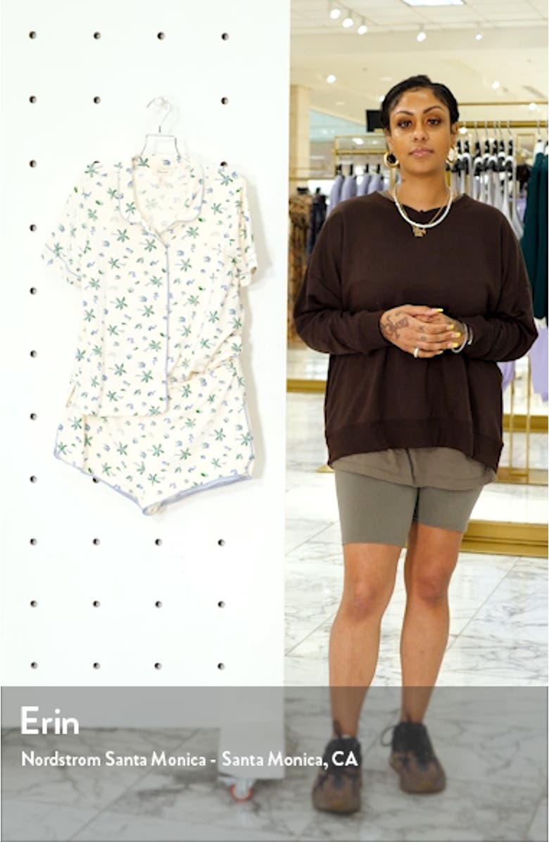 Palm Print Knit Bedtime Short Pajamas, sales video thumbnail