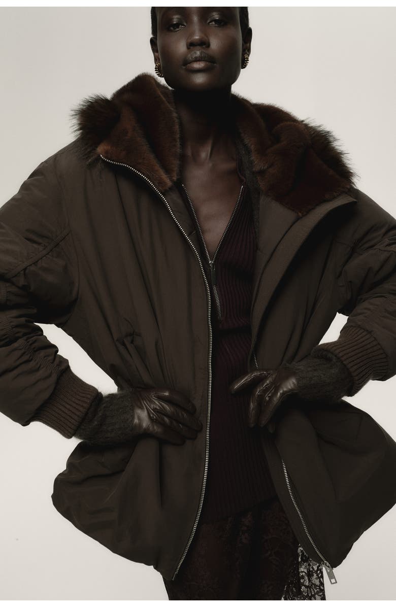H&M Padded Jacket, Alternate, color, Dark Brown