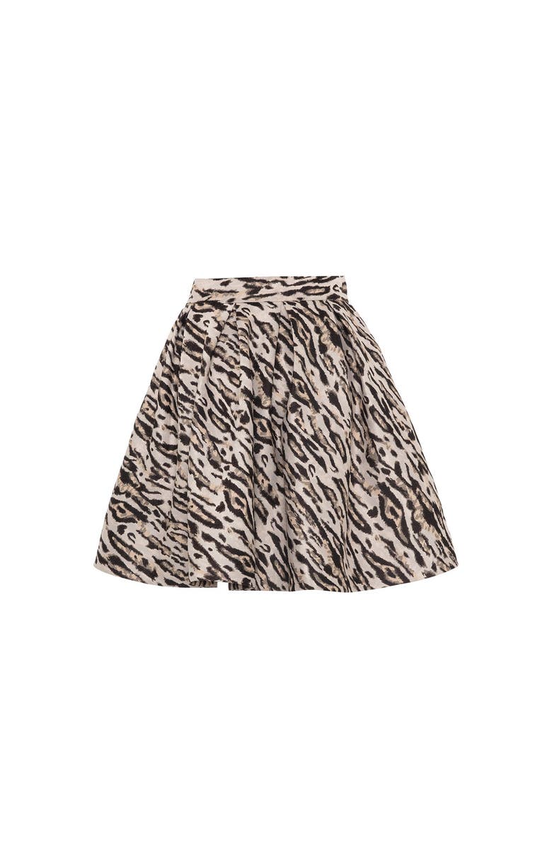 THEO The Label Tyche Jacquard Short Pleated Skirt, Alternate, color, 