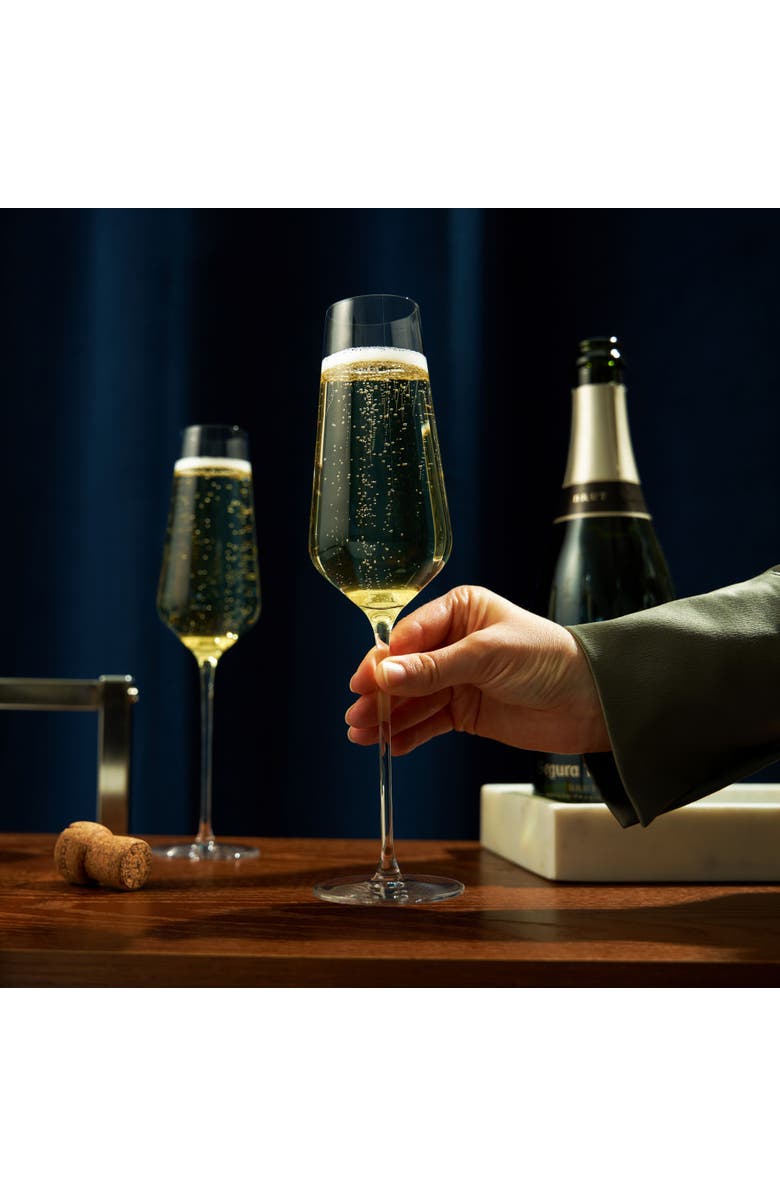 Viski Reserve Liminal Champagne Flutes Set of 4, Alternate, color, Clear