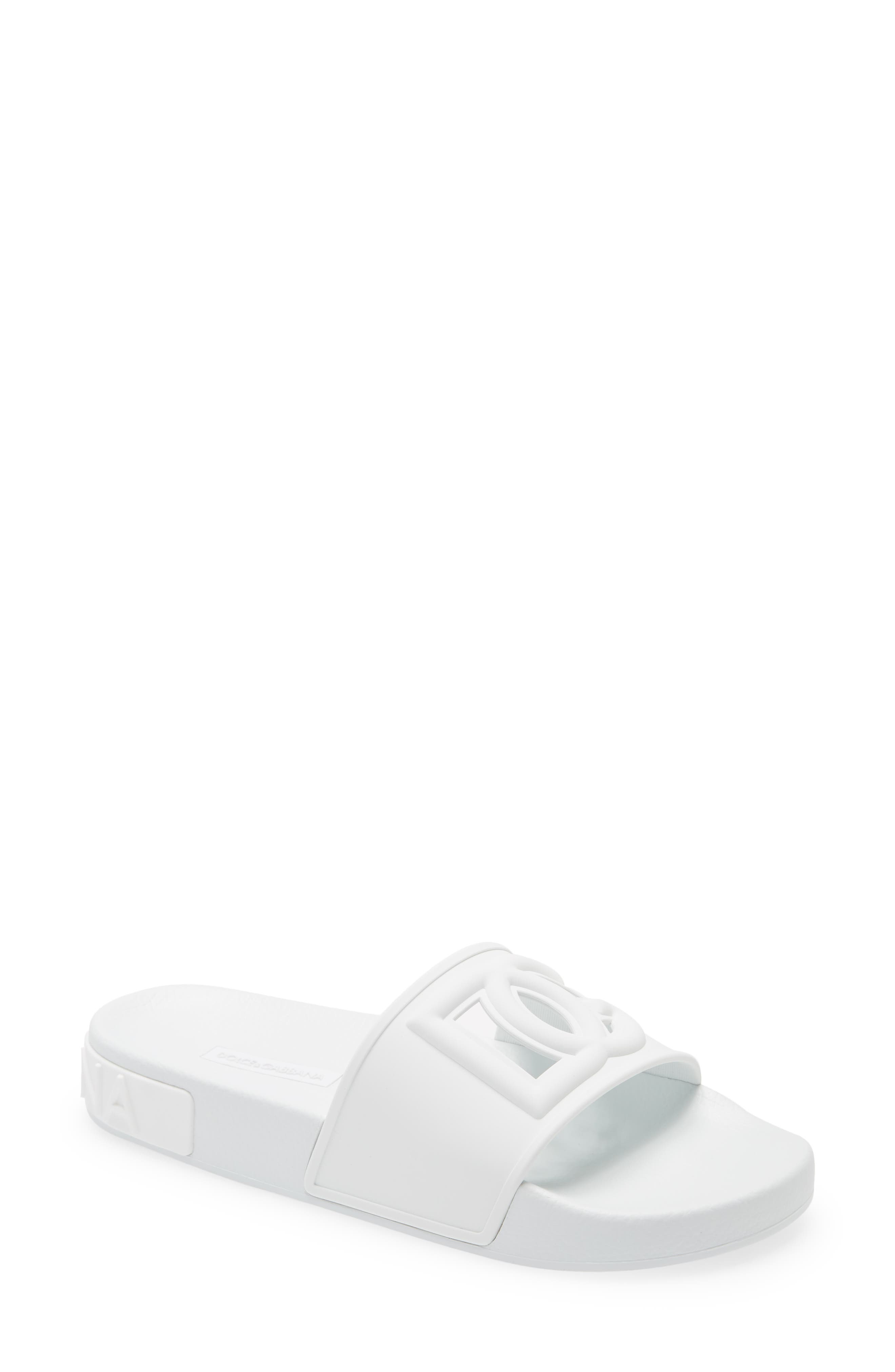 Interlock Slide Sandal, Main, color, WHITE