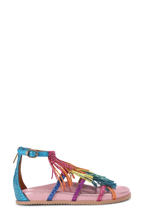 Fringe Flat Sandal (Women)