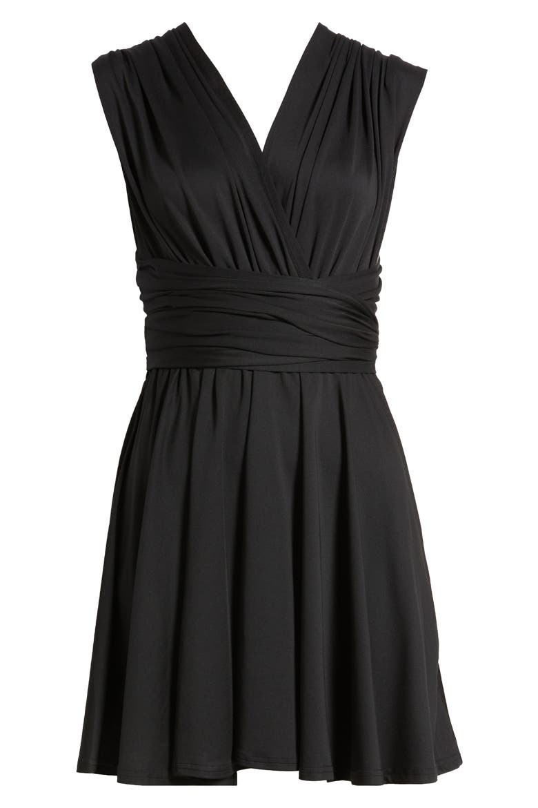 Belle Cross Back Minidress, Alternate, color, BLACK