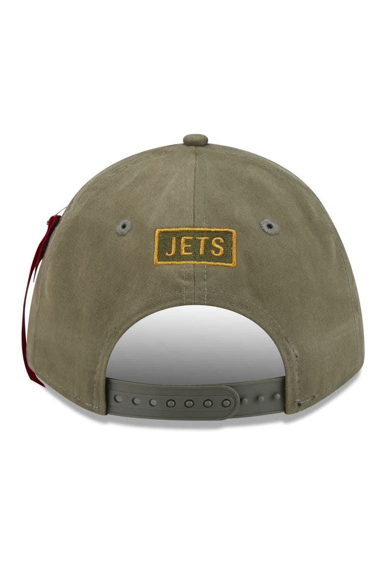 Men's New Era x Alpha Industries  Olive New York Jets A-Frame 9FORTY Adjustable Hat, Alternate, color, Olive