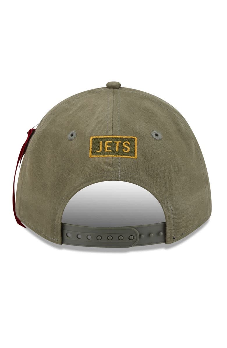 New Era x Alpha Industries Men's New Era x Alpha Industries  Olive New York Jets A-Frame 9FORTY Adjustable Hat, Alternate, color, Olive
