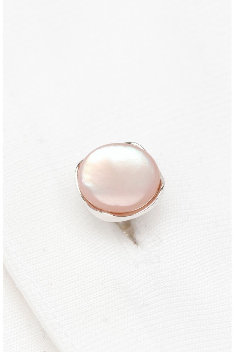 Sterling Silver & Mother-of-Pearl Shirt Studs, Alternate, color, PINK