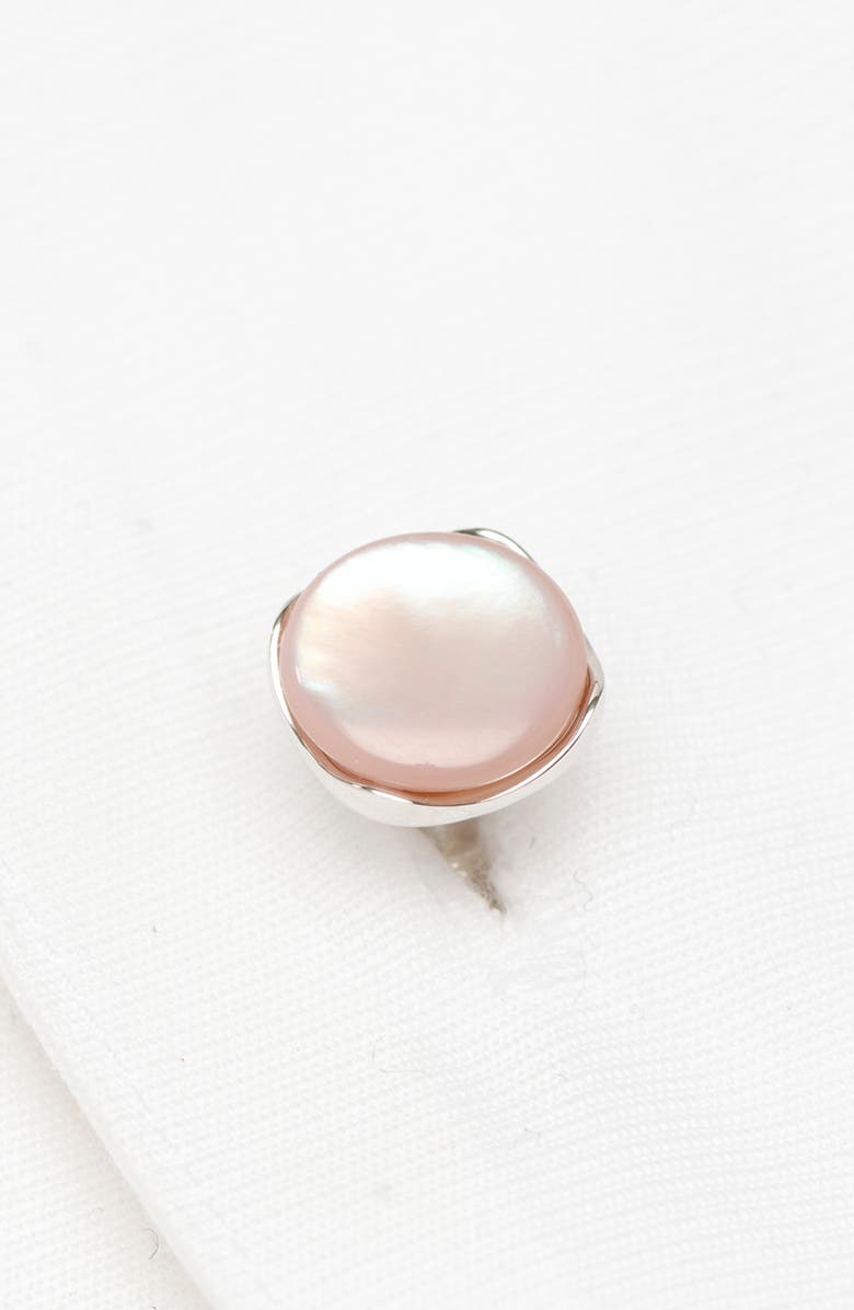 Cufflinks, Inc. Sterling Silver & Mother-of-Pearl Shirt Studs, Alternate, color,