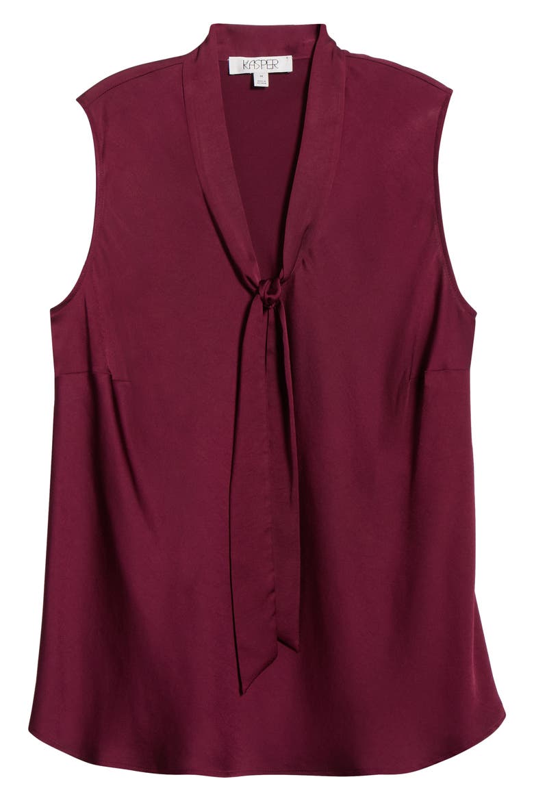 Tie Neck Sleeveless Top, Alternate, color, SHIRAZ
