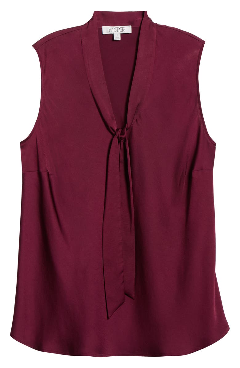 KASPER Tie Neck Sleeveless Top, Alternate, color, Shiraz