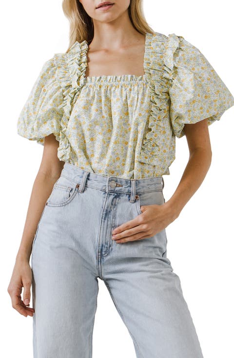 Floral Puff Sleeve Top