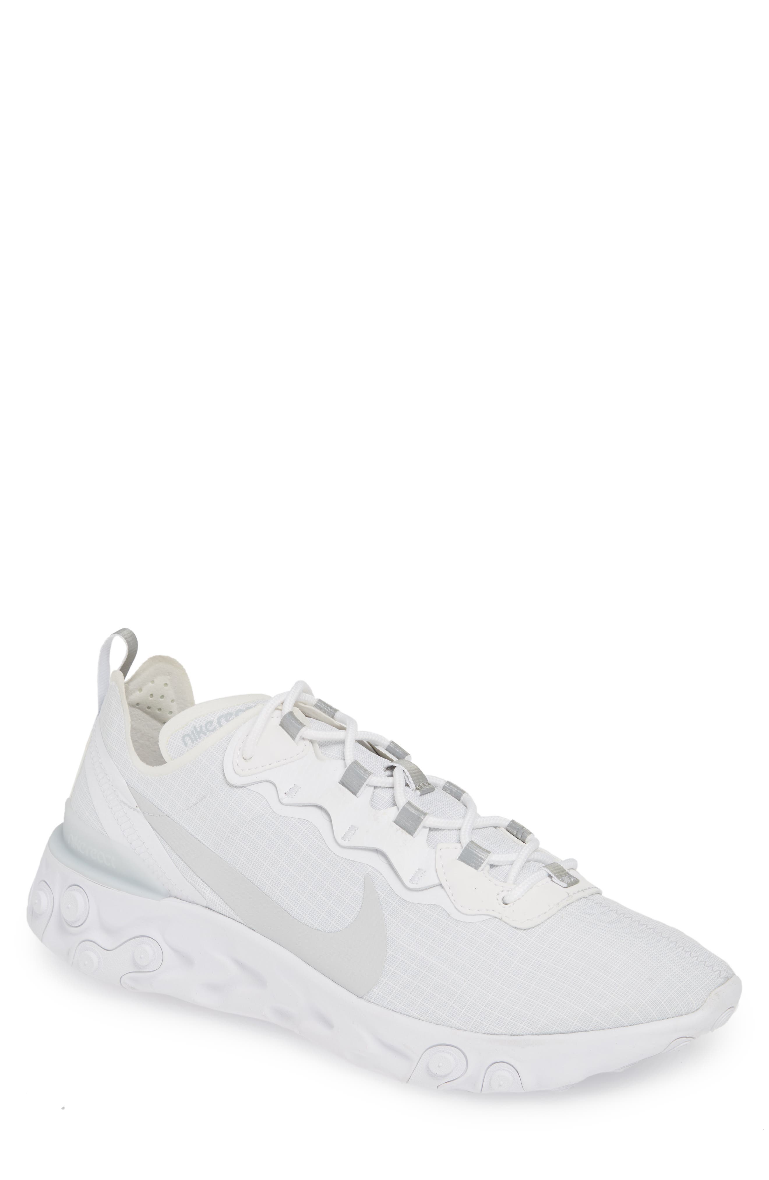 React Element 55 SE Sneaker, Main, color, WHITE/ PURE PLATINUM