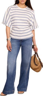 MINT VELVET Cotton Stripe Batwing T-Shirt
