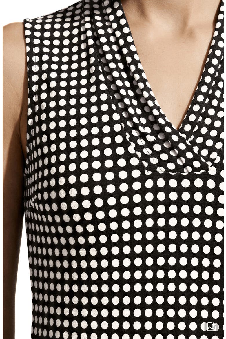 Triple Pleat Sleeveless Top, Alternate, color, ANNE BLACK/ ANNE WHITE