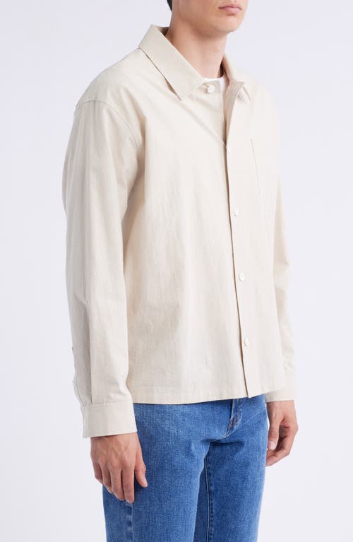 Frame Cotton Seersucker Shirt Jacket In Neutral