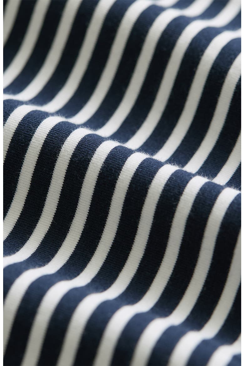 Fit & Flare Strapless Dress Made With Organic Cotton, Alternate, color, Hudson Stripe Navy Blue
