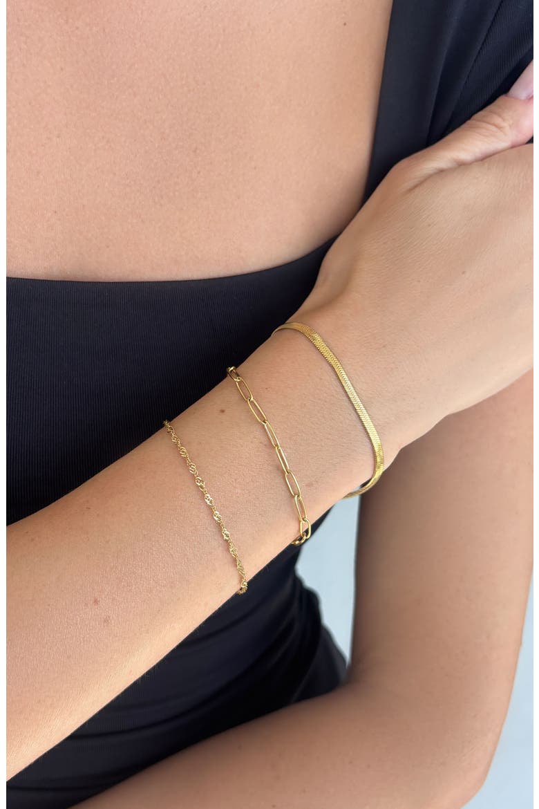Set of 3 Assorted Chain Bracelets, Alternate, color, GOLD