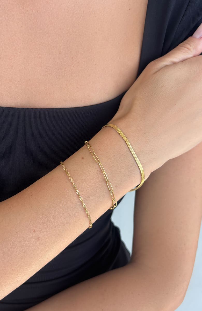Adornia Set of 3 Assorted Chain Bracelets, Alternate, color, Gold