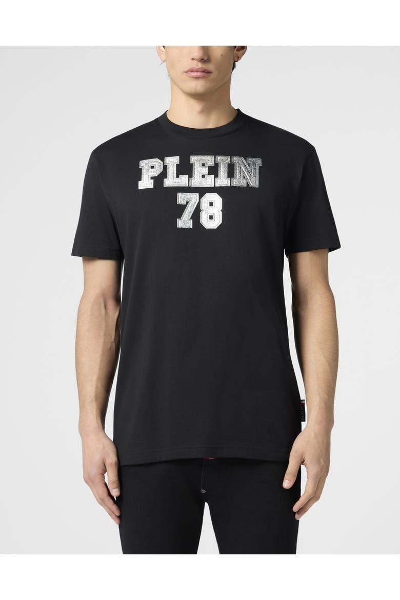Round Neck T-Shirt College Men, Main, color, black