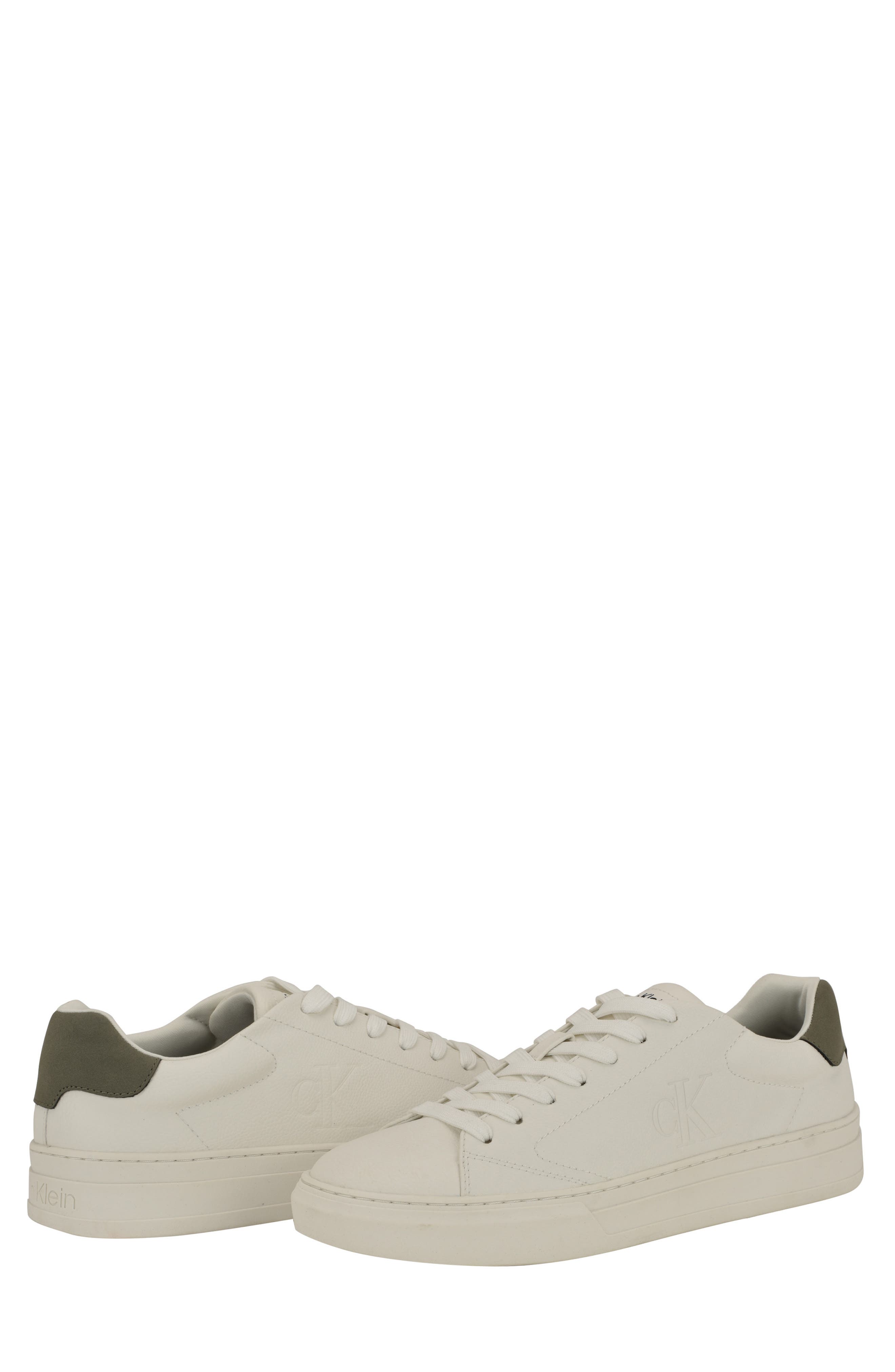 Calvin Klein Solly Low Top Sneaker, Alternate, color, White/ Dark Green