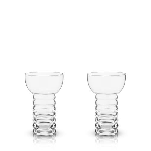 Viski Pacific Crystal Pearl Diver Glasses Set Of 2 In Clear