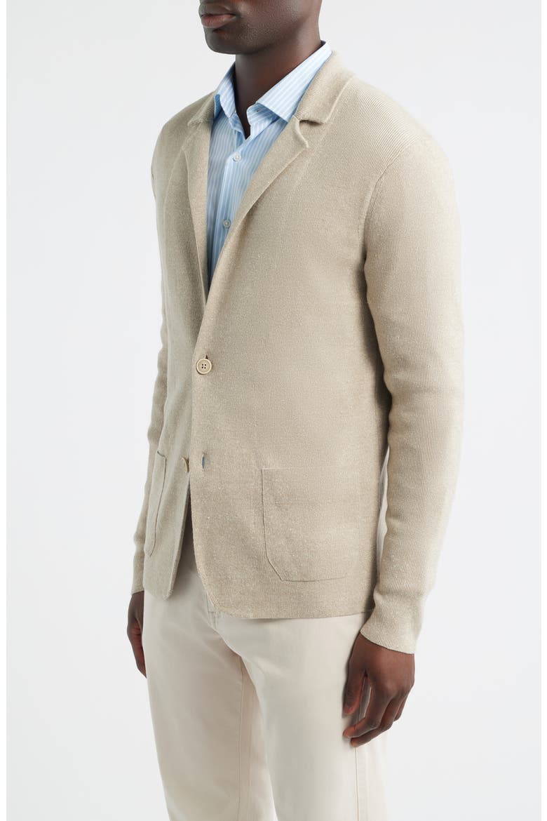 Crown Crafted Beau Merino Wool & Linen Cardigan, Alternate, color, TRUFFLE
