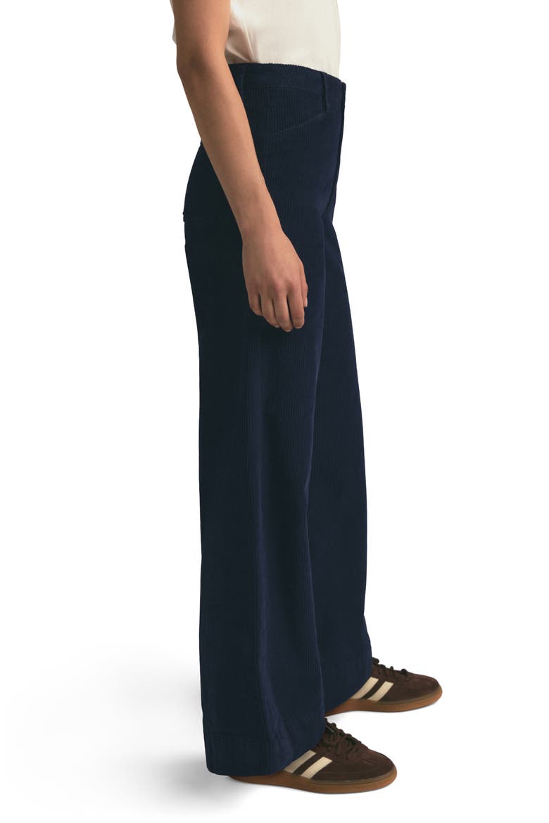 The Mischa High Waist Wide Leg Cotton Corduroy Pants, Alternate, color, NAVY