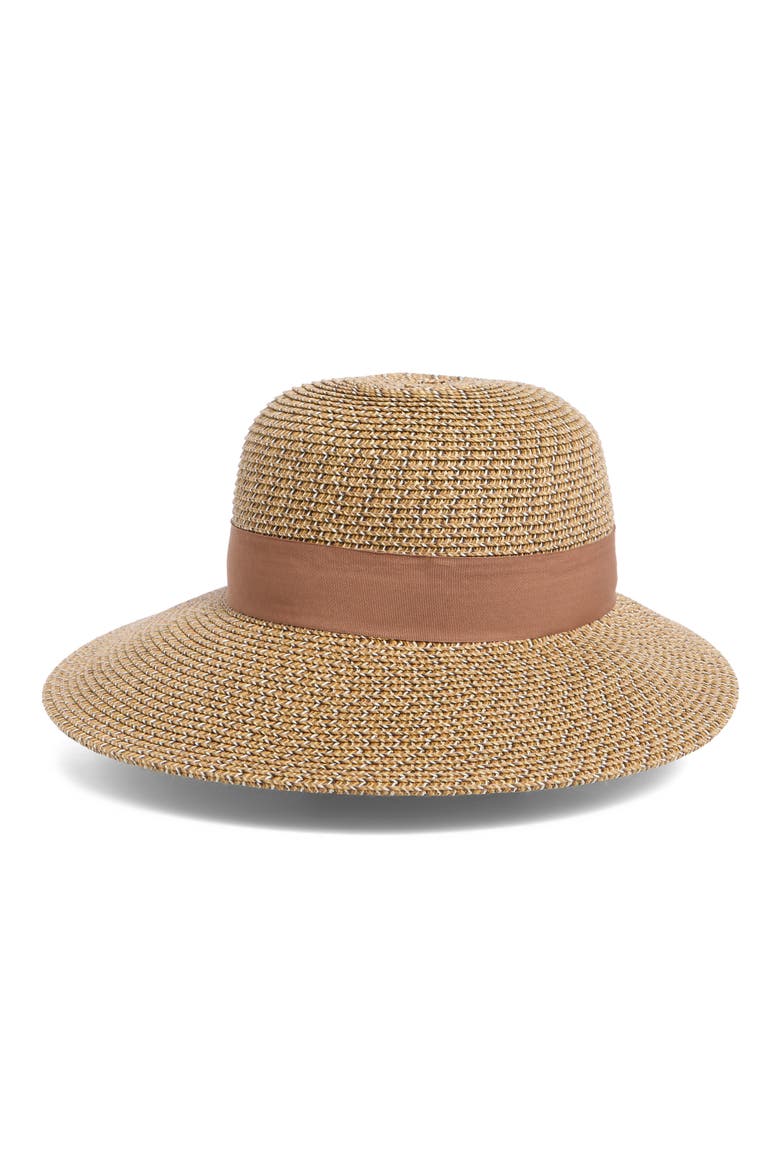Wide Brim Framer Hat, Main, color, BROWN COMBO