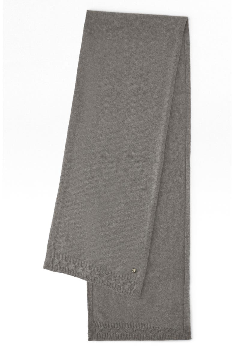 Candine Cable Trim Cashmere Scarf, Main, color, BOULDER MELANGE