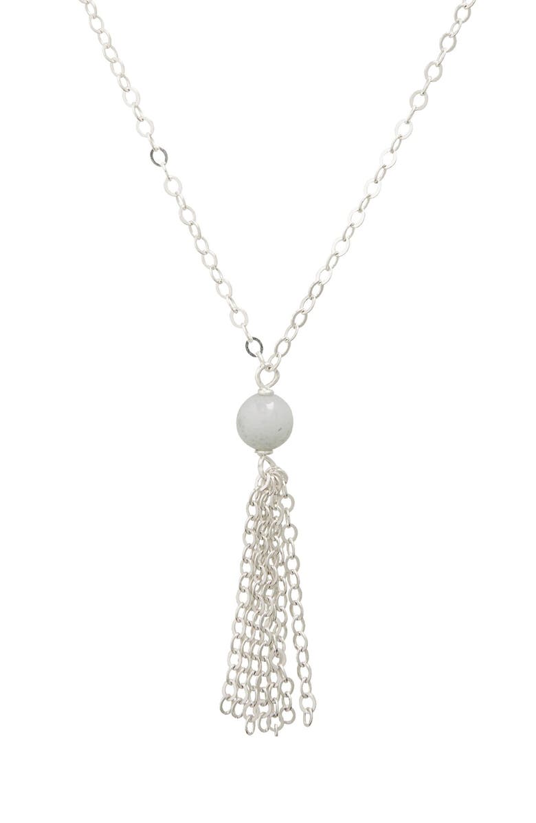 Dogeared 'Love Gem' Tassel Chain Pendant Necklace, Alternate, color,