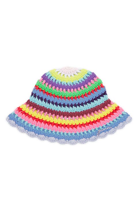 Crochet Striped Bucket Hat
