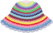 Ganni Crochet Striped Bucket Hat