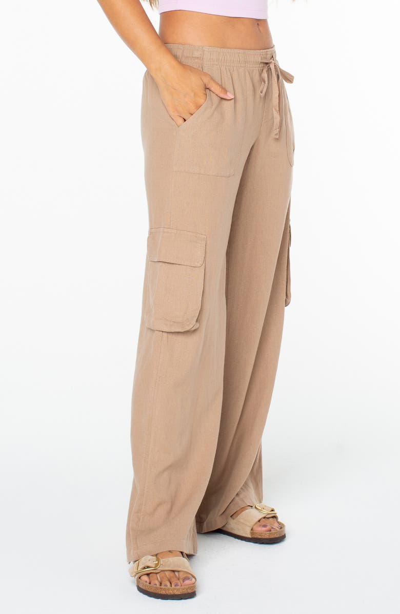 Roxy Lagoon Linen Blend Cargo Pants, Alternate, color, 