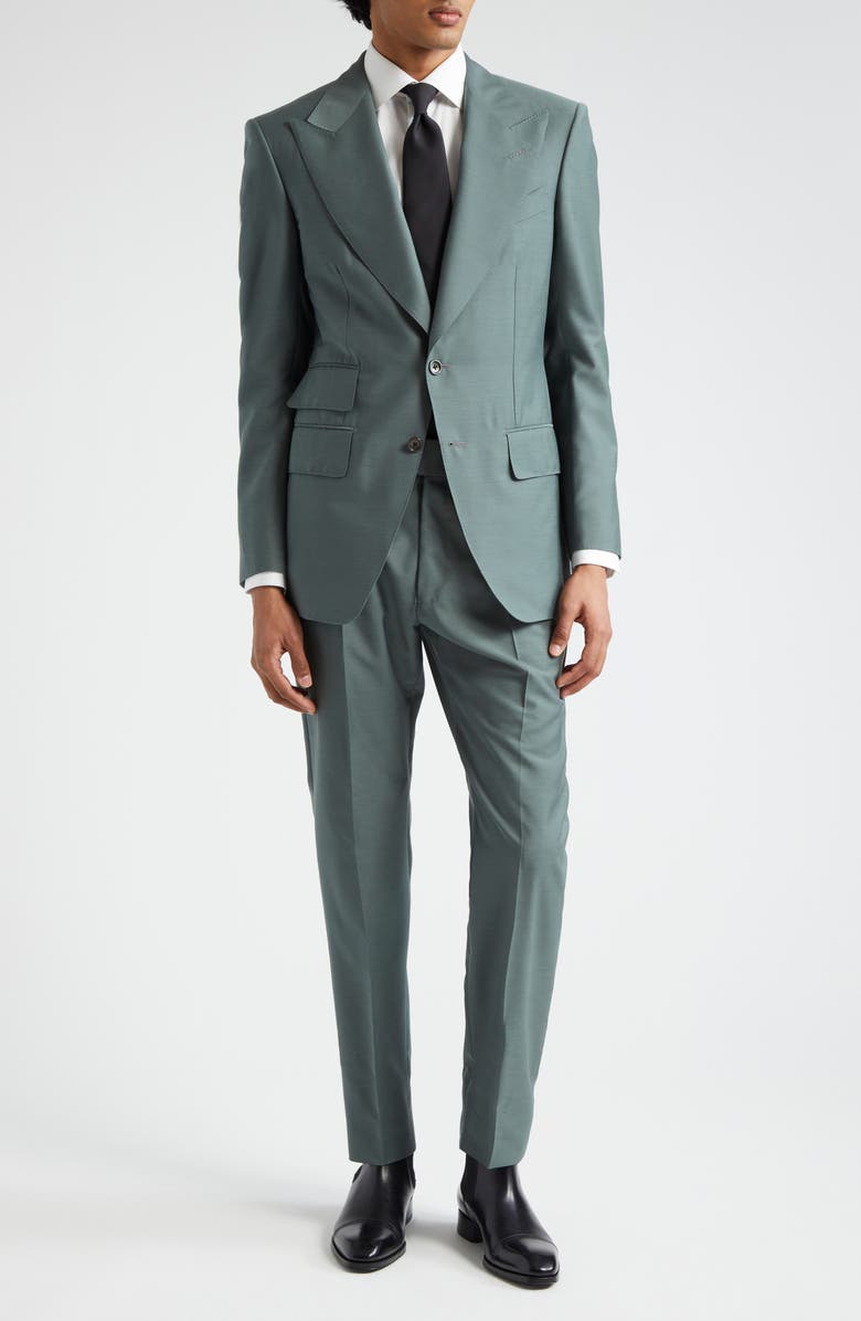 TOM FORD Atticus Wool & Silk Suit, Main, color, Military Green