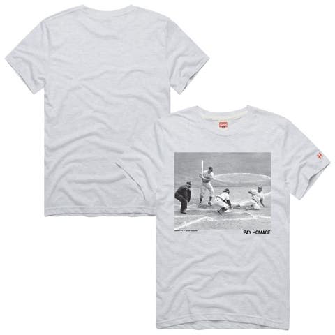 Men's Homage Jackie Robinson Ash Brooklyn Dodgers Cooperstown Collection Pay Homage Player Graphic Tri-Blend T-Shirt