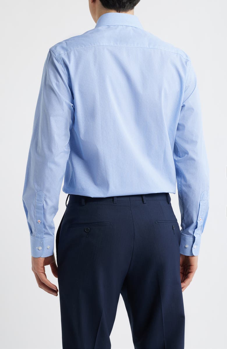 DANIEL HECHTER Paris Modern Fit Light Blue Geometric Print Cotton Dress Shirt, Alternate, color,