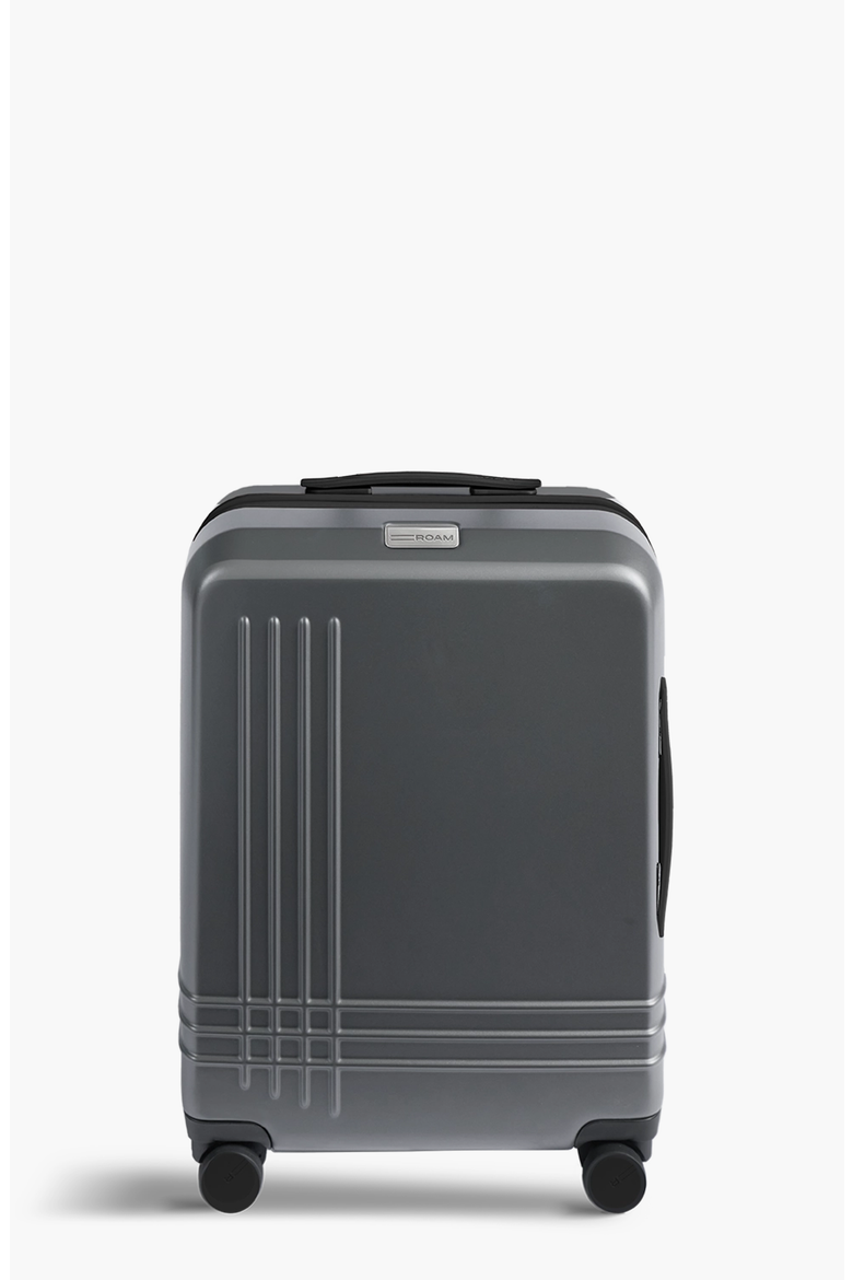 Large Carry-On Luggage, Main, color, Matte Steel / Black Trim