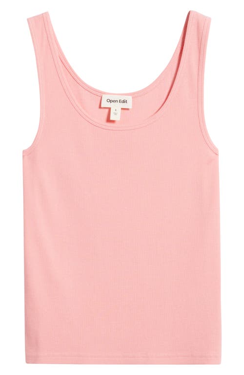 Open Edit Rib Tank In Pink