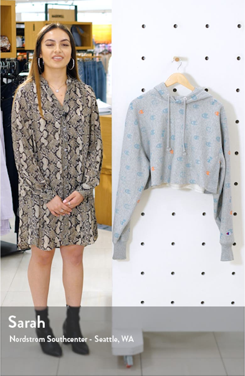 Logo Print Reverse Weave<sup>®</sup> Crop Hoodie, sales video thumbnail