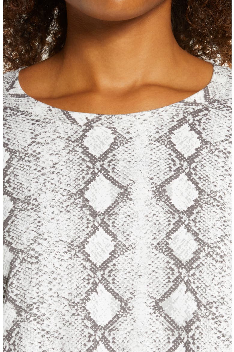 Python Print Pullover, Alternate, color, BLACK WHITE