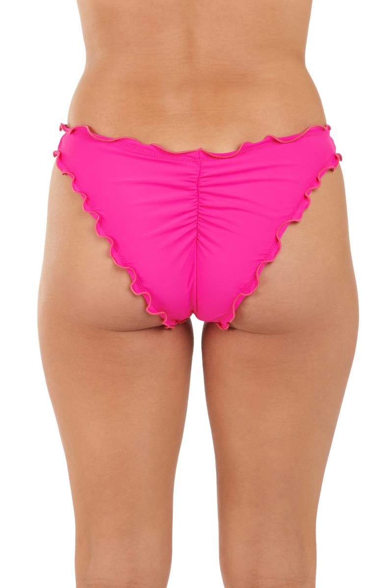 Citrus Merrow Hipster Bikini Bottoms, Alternate, color, Bright Pink