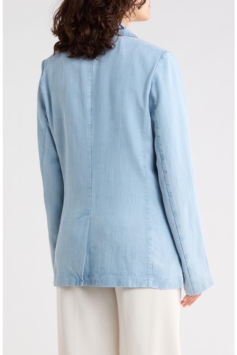 Single Button Chambray Blazer, Alternate, color, LIGHT WASH