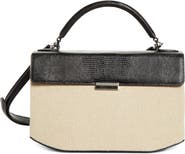 TOTEME Clip Canvas & Lizard Embossed Leather Top Handle Bag