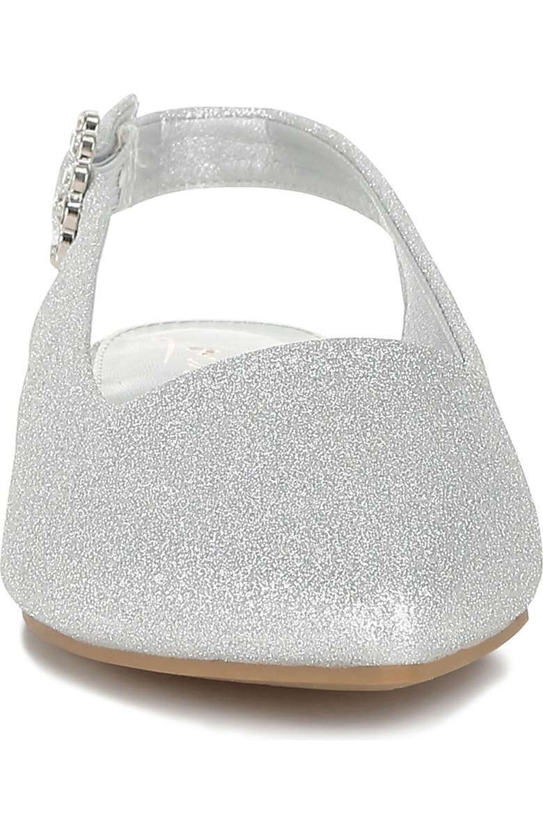 LONDON RAG Giora Jewel Buckle Slingback Flat, Alternate, color, Silver