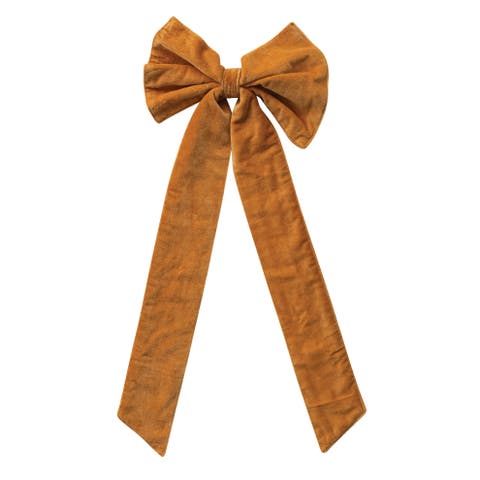 Velvet Clip Bow with Iron Accent