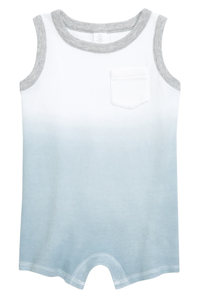 Dip Dye Romper, Main, color, WHITE- BLUE