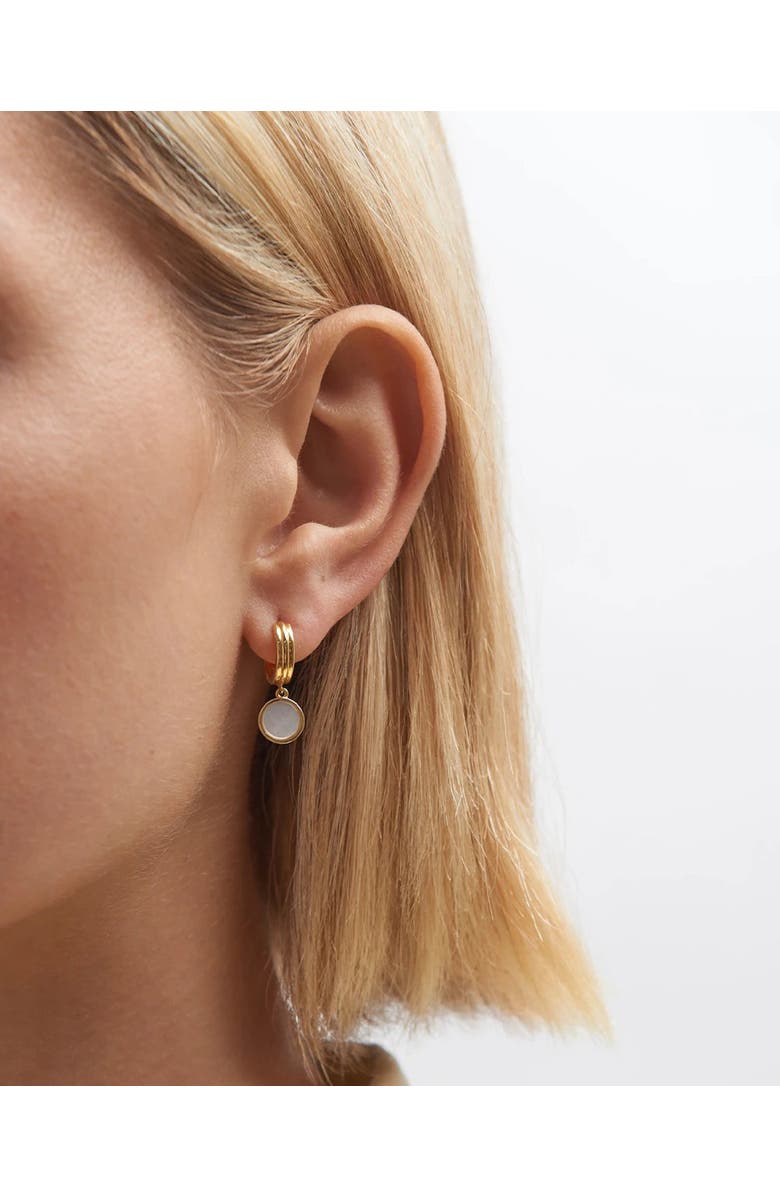 Astley Clarke Gold Stilla Mother of Pearl Huggie Earrings, Alternate, color, Mother Of Pearl