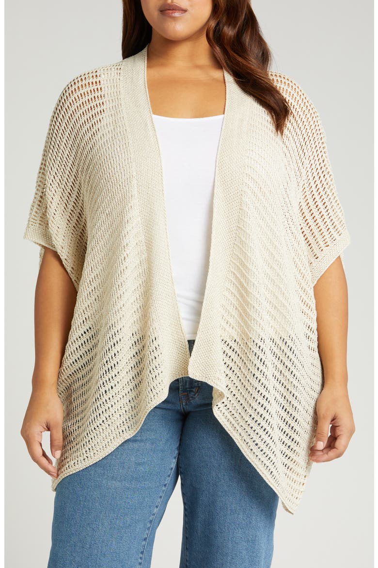 Open Stitch Cardigan, Main, color, OYSTER