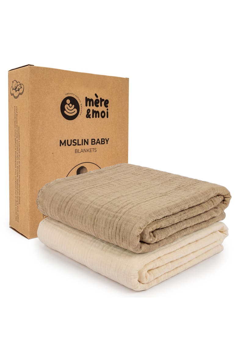 Muslin Baby Blanket, Alternate, color, Brown